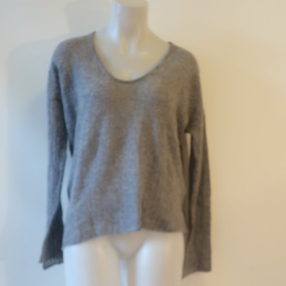 Womens Zadig & Voltaire Deluxe 100% Cashmere Gray Open Knit Sweater M * - Picture 5 of 8